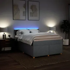 vidaXL Boxspringbett 140 x 200 cm Hellgrau