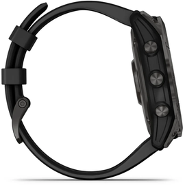 Garmin fenix 7 Sapphire Solar schiefergraues DLC-Titan mit schwarzem Armband