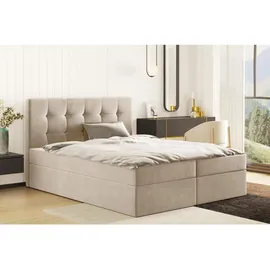 kaiser möbel Boxbett, Beige, 200x200 cm, Schlafzimmer, Betten, Boxspringbetten