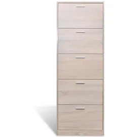 vidaXL Schuhschrank 59 x 169 x 59 cm 5 Schuhkipper braun
