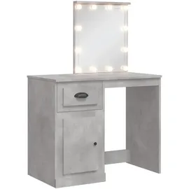 vidaXL Schminktisch, mit LED-Leuchten Betongrau 90x42x132,5 cm