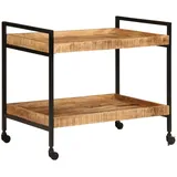 vidaXL Küchenwagen 80x55x70 cm Raues Massivholz Mango