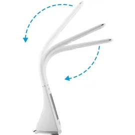 monzana Schreibtischlampe mit Display Kalender Uhr Wecker Dimmbar Nachttischlampe Tischlampe Tischleuchte Weiß