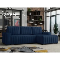 MIRJAN24 Ecksofa Hugo, mit Bettkasten und Schlaffunktion, Eckcouch für Wohnzimmer, Holzfüße, L-Form Sofa blau