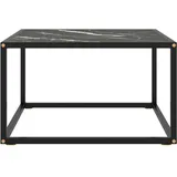 vidaXL Couchtisch Schwarz mit Schwarzem Glas in Marmor-Optik 60x60x35