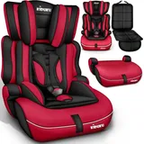 KIDUKU KIDUKU® Autokindersitz Kinderautositz Autositz Kindersitz 9-36kg Gruppe 1/2/3 Schwarz/Rot