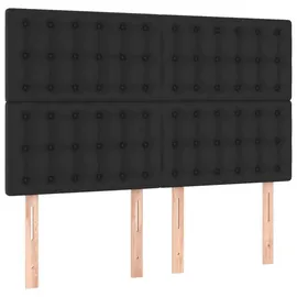 vidaXL Boxspringbett mit Matratze & LED Schwarz 140x200 cm Kunstleder