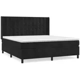 vidaXL Boxspringbett mit Matratze Schwarz 180x200 cm Samt