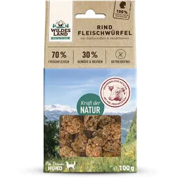 Wildes Land Fleischwürfel Hunde Snack WL Fleischwürfel Rind 100g Hunde Snack