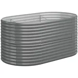 vidaXL Hochbeet Pulverbeschichteter Stahl 152 x 80 x 68 cm Grau