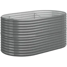 vidaXL Hochbeet Pulverbeschichteter Stahl 152 x 80 x 68 cm Grau