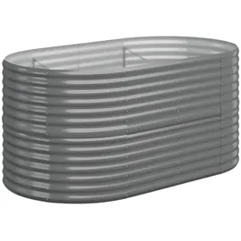 vidaXL Hochbeet Pulverbeschichteter Stahl 152 x 80 x 68 cm Grau