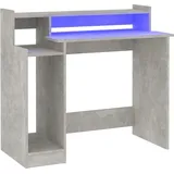 vidaXL Schreibtisch mit LEDs Betongrau 97x45x90 cm Holzwerkstoff - Grau