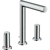 Hansgrohe Axor Uno 3-Loch Waschtischarmatur 200 mit Zerogriffen Zugstangen-Ablaufgarnitur edelstahloptik
