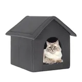 EUGAD Hundehütte Katzenhöhle Hundehöhle mit Abnehmbarem Plüschkissen, Haustierhaus Hundehütte Indoor, Katzenhaus Indoor Winterfest, Kuschelhöhle, Schlafhaus Haustierhaus zuhause- 45x40x45cm