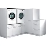 laundreezy Mehrzweckschrank-Set 203 x 162 x 68 cm Weiß