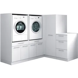 laundreezy Mehrzweckschrank-Set 203 x 162 x 68 cm Weiß