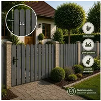 QLS Holzzaun 1 Stk. Zaunlatte 150 cm in 3 Farben, Holz Brett Kiefer Fichte Gehobelt Gartenzaun