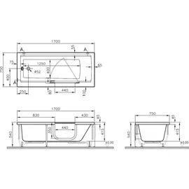 Vitra Conforma Badewanne 170 x 75 cm (57930011000)