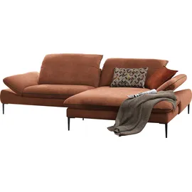 W.Schillig Ecksofa "enjoy&MORE", orange (living coral w82), B:294cm H:87cm T:185cm, Schlingenpolgewebe W82 (74% Polyacryl, 26% Polyester), Sofas, Ecksofa, in Living coral, Füße schwarz pulverbeschichtet, Breite 294 cm