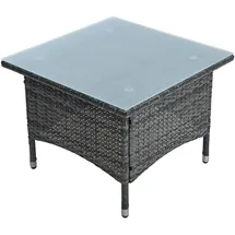 Estexo Beistelltisch Tisch Polyrattan Gartentisch Rattan Balkontisch Anthrazit-Grau