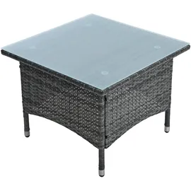 Estexo Beistelltisch Tisch Polyrattan Gartentisch Rattan Balkontisch Anthrazit-Grau