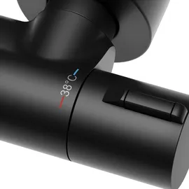 Keuco PLAN blue Thermostat-Wannenarmatur Schwarz Matt
