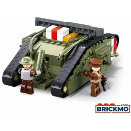 SLUBAN BRICKS Sluban Army angreifender Panzer WWII - Mark Vs 128-tlg. M38-B1296