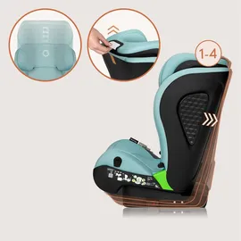 lionelo Neal i-Size Grün + Getränkehalter + Isofix-Adapter