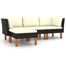 vidaXL 4-tlg. Loungeset schwarz