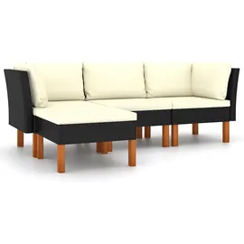 vidaXL 4-tlg. Loungeset schwarz