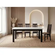 WFL GROUP Küchentisch 150 x 76 x 80 cm weiß