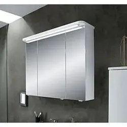 Pelipal Serie 4005 Spiegelschrank 992.819.003 LED-Kranzbeleuchtung, 90x72,2x17cm, Weiß Hochglanz, chrom