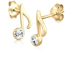 Elli Note Musik Kristalle 925 Silber goldfarben Damen 