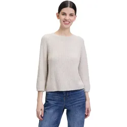 Strickpullover CARTOON "Cartoon Strickpullover mit Rundhalsausschnitt", Damen, Gr. 40, beige, Obermaterial: 100% Baumwolle., modisch, loose fit normal, Rundhals, 3/4-Ärmel, Pullover, Struktur