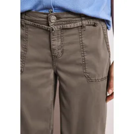 STREET ONE Wide Leg Jeans mit Gürteldetail Brown wash, 26, Länge 26, braun