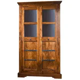 Massivmoebel24 Eckschrank Akazie 108 x 183 x 57 cm Braun