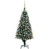 vidaXL Künstlicher Weihnachtsbaum mit LEDs & Kugeln Zapfen 150 cm Modell 1