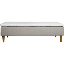 Home Affaire Boxspringbett HOME AFFAIRE "Osterberg", grau (light gray), B:71cm L:201cm, 100% Polyester, Komplettbetten, Boxspringbett, mit Taschen-Federkernunterbox