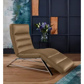 W.Schillig Relaxliege daily dreams Leder/Polyester 75 x 91 x 170 cm Braun mit Kissen