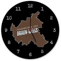Speecheese St. Pauli Wanduhr aus Alu mit Spruch Hamburg