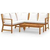 vidaXL Garten-Lounge-Set 4-tlg. natur/cremeweiß 3057769