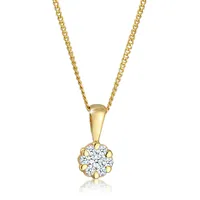 Elli DIAMONDS Halskette Damen mit Anhänger Elegant mit Diamant (0.12 ct.) in in 585 Gelbgold 45