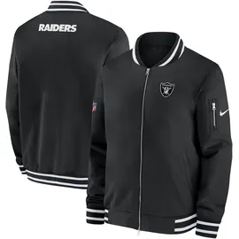 Nike Bomberjacke NIKE "Nike Jacke Las Vegas Raiders Nike Coach Bomber", Damen, Gr. M, schwarz, Popeline;Jersey, 100% Polyester, Jacken Bomberjacke