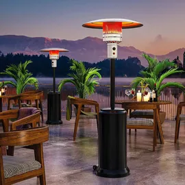 GGM Möbel Gasheizstrahler | Schwarz | Heizpilz, Terrassenheizstrahler, Terrassenheizer, Heizstrahler Gas