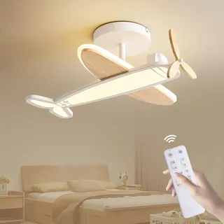 LED Deckenleuchte Dimmbar Kinderzimmer, Epochglo 40W Deckenlampe LED mit Fernbedienung 3000K-6500K Modern Flugzeug Kinder Led Deckenbeleuchtung für Schlafzimmer Flur Küche Büro Esszimmer Balkon, Ø53cm