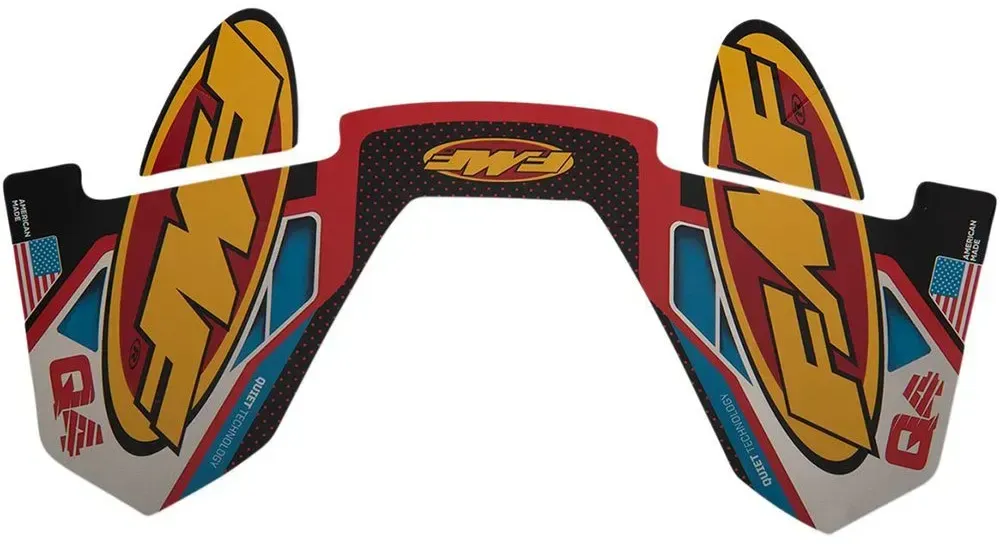 Fmf Exhaust System Q4 Hex Aluminium Wrap Logo Aufkleber - Black / White / Red / Yellow - One Size