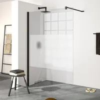 Hüppe Design pure 4-Eck Dusch-Seitenwand 1185-1200mm, Glasstärke 8mm - black Edition