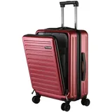 TydeCkare Handgepäck Koffer mit Laptoptasche mit Frontöffnung, 20 Zoll ABS+PC Leicht Hartschalenkoffer, mit mit TSA Schloss, 4 360°Schwenkrollen, 6 Farben (Rotwein/M/45L)