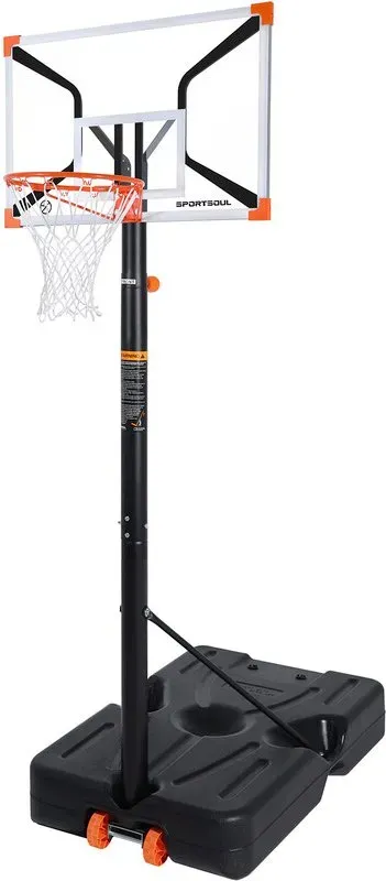 SPORTSOUL X-Serie tragbarer, verstellbarer Basketballkorb für den Außenbereich – 44 Zoll Basketballtor mit bruchsicherer PC-Platte – Montage in 60 Minuten